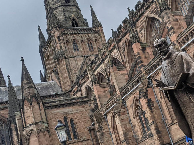 The St Chad statue at Lichfield Cathedral