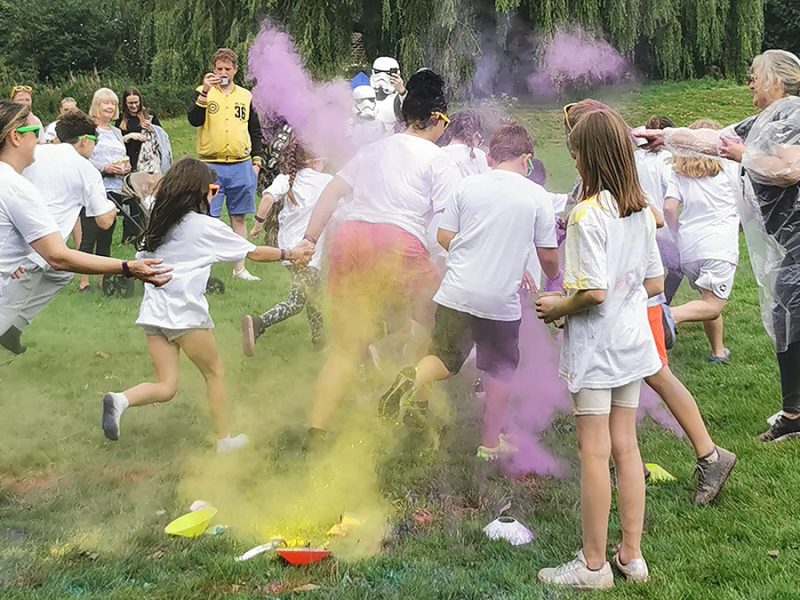 A colour run session taking place as part of the Space programme
